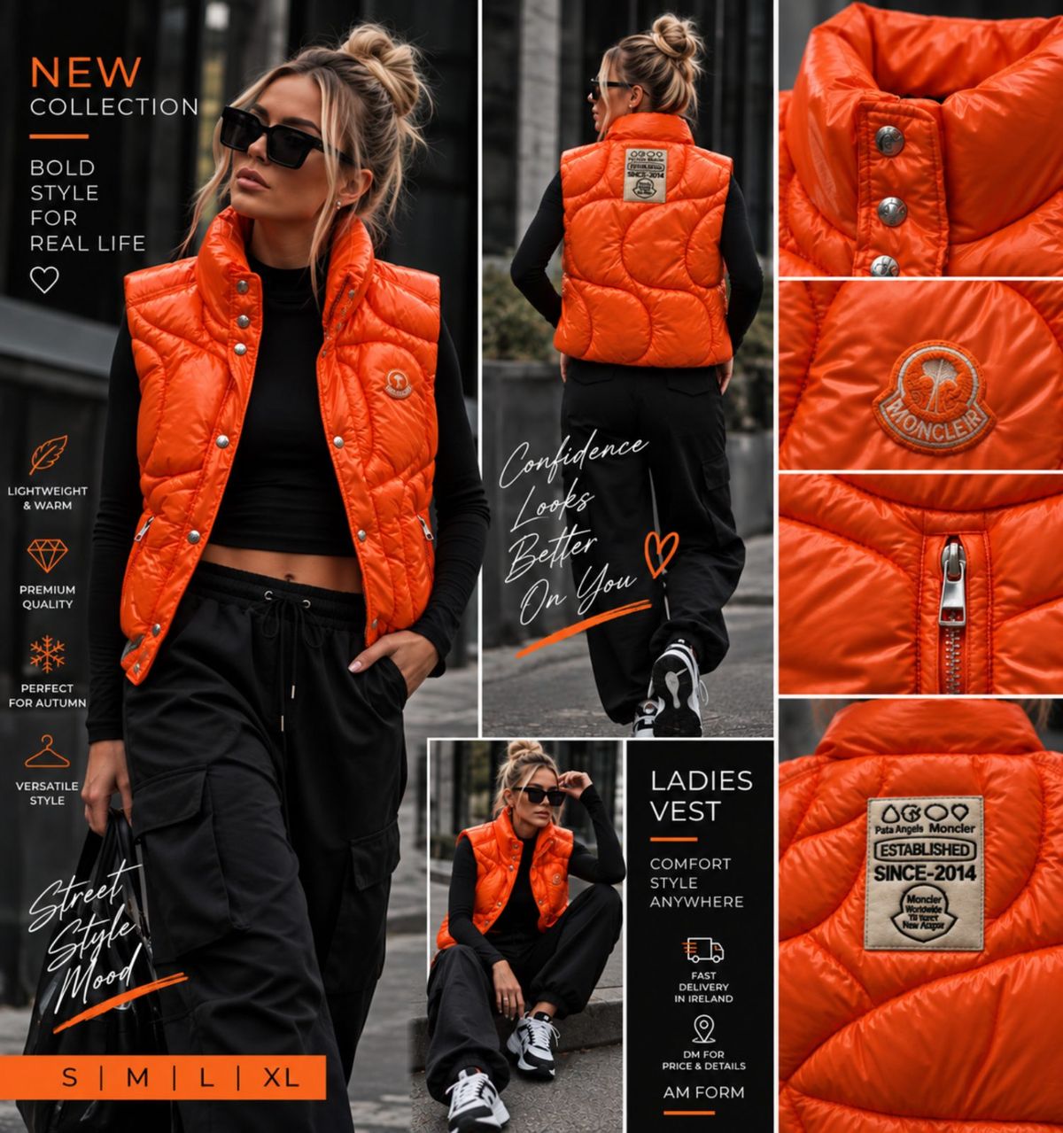 🧡 Orange UNISEX Puffer Vest