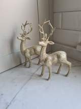 Gold Glitter Christmas Reindeer X 2 1