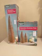 Set of 3 Gold Glitter Christmas Trees 2