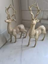 Gold Glitter Christmas Reindeer X 2 5