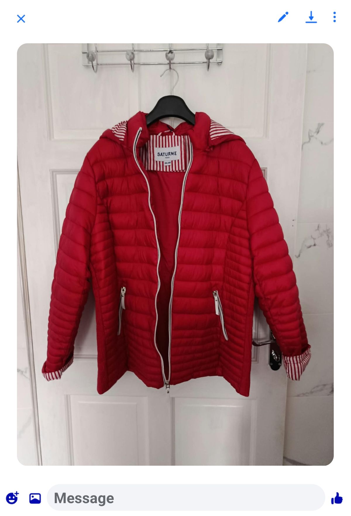 Red Light Puffer Jacket Saturne Paris – Size 3XL (EU 46 / UK 18)