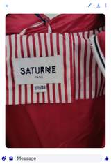 Red Light Puffer Jacket Saturne Paris – Size 3XL (EU 46 / UK 18) 3